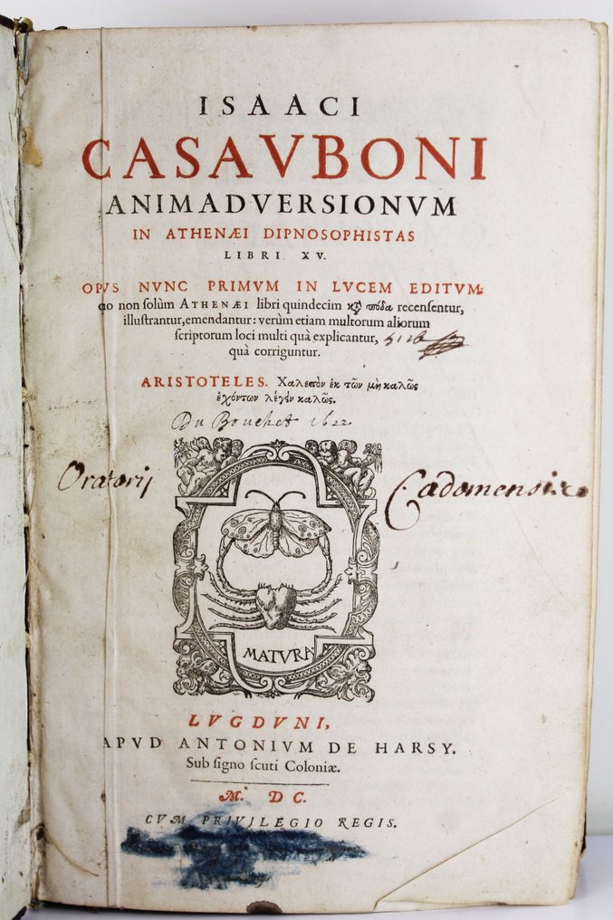 Title page from one of Casaubon's works